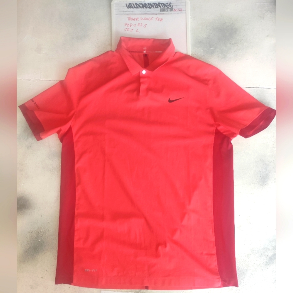 Rare Red Tiger Woods Golf Shirt size Large